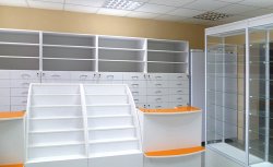 Торговая мебель со стеклянными витринами для аптек